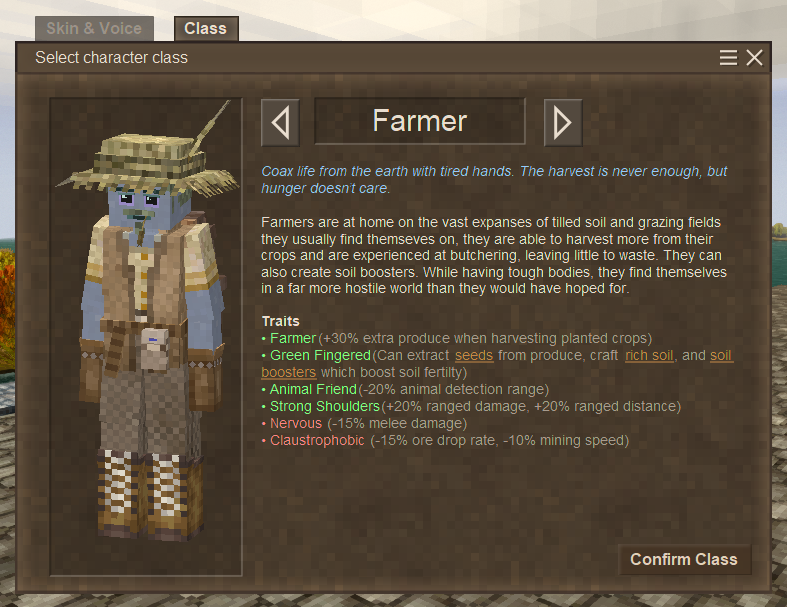How to Change Your Character Class in Vintage Story