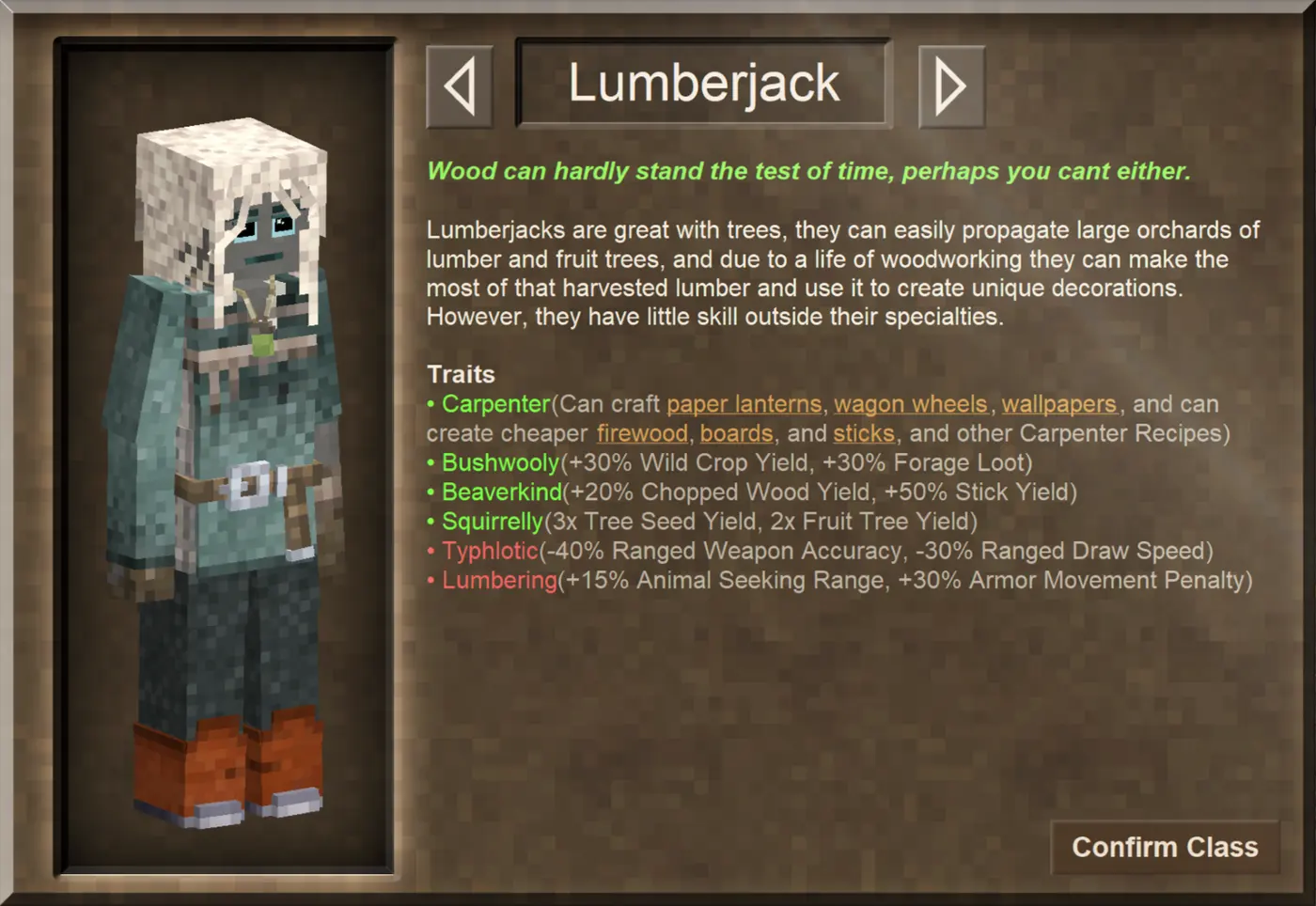 Lumberjack class