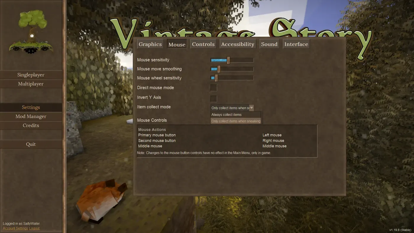 Pickup behavior settings