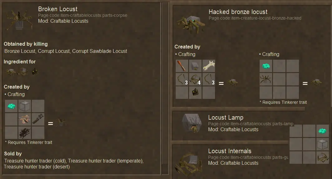 Craftable Locusts