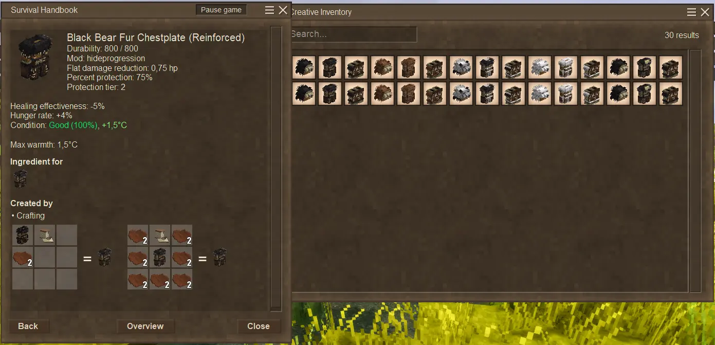 Hide armor progression