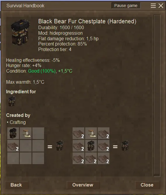 Hide armor progression