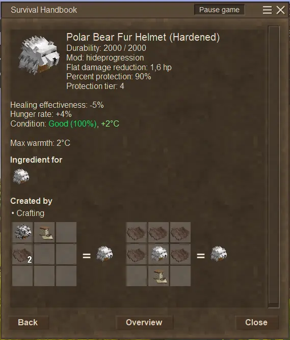 Hide armor progression