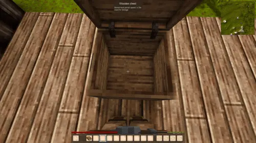 The closing selection box is behind the chest