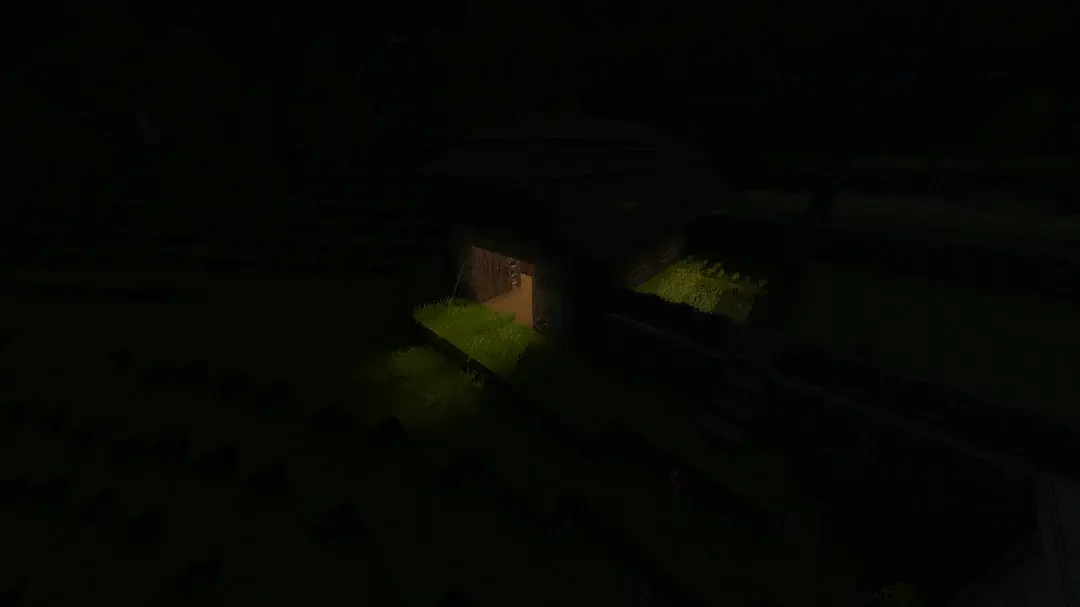 Immersive darkness in a lit structure