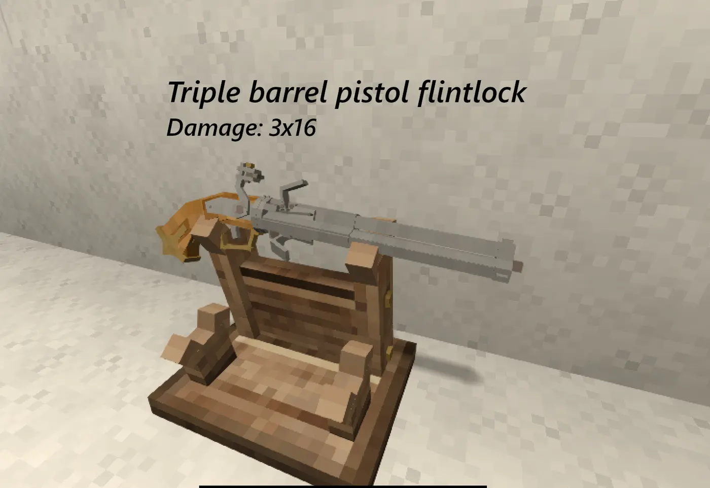 Triple Barrel Flintlock Pistol