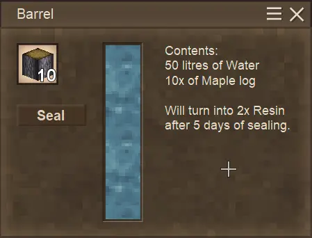 Resin from logs