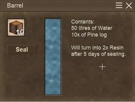 Resin from logs