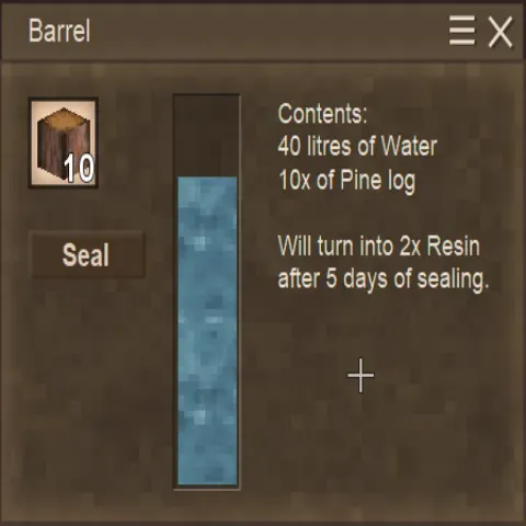 Resin from logs