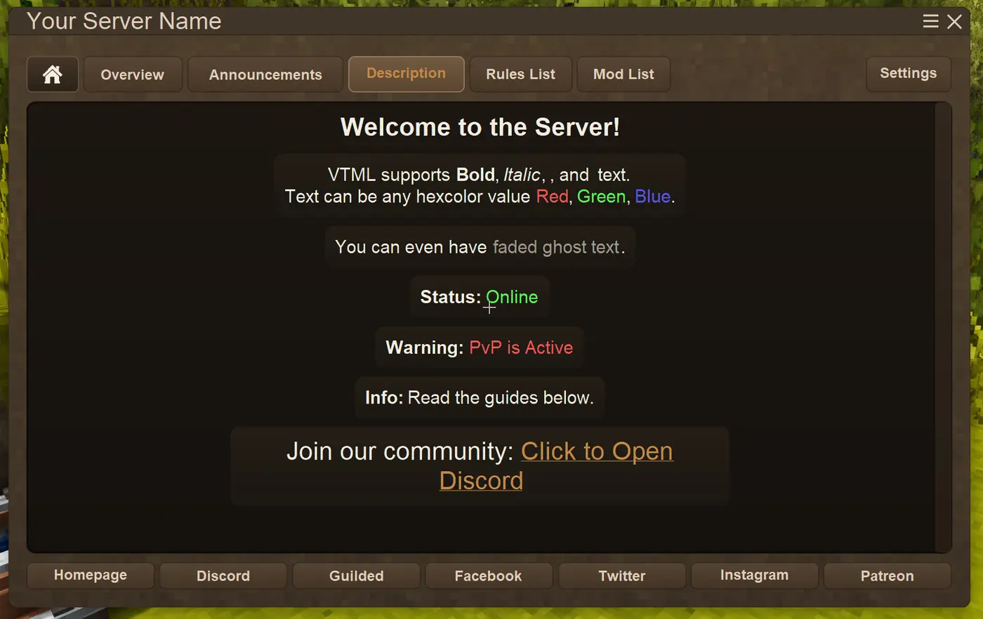 VS Server Panel